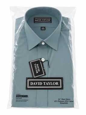 David Taylor Men's Short-Sleeve Dress Shirt - Dusty Teal